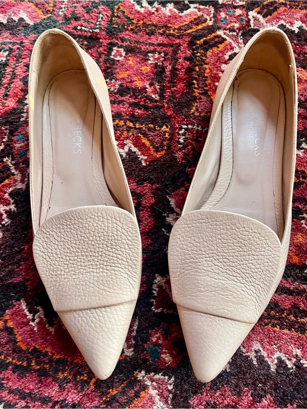Bells & Becks Women's Italian Pointed Flats in Neutral (lite beige) QUALITY!